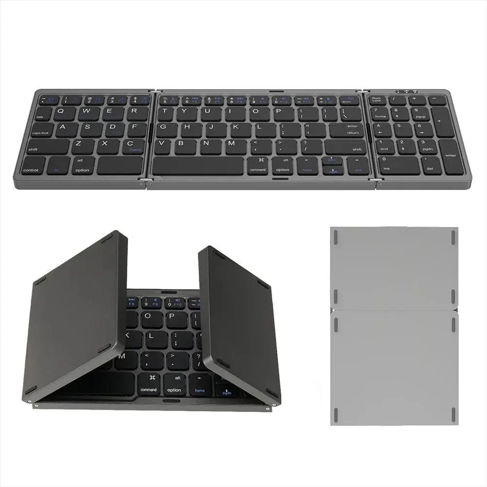 Teclado plegable inalámbrico Bluetooth 3 Pliegues