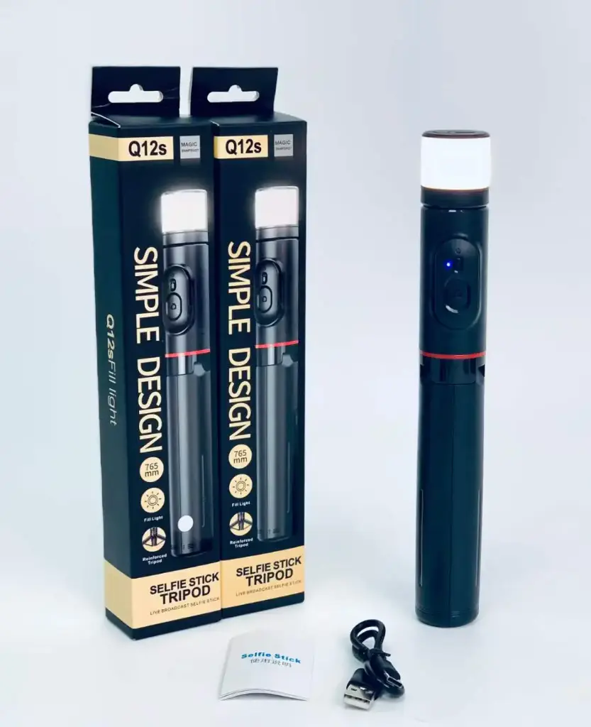 Selfie Stick Tripode de Luz Q12s